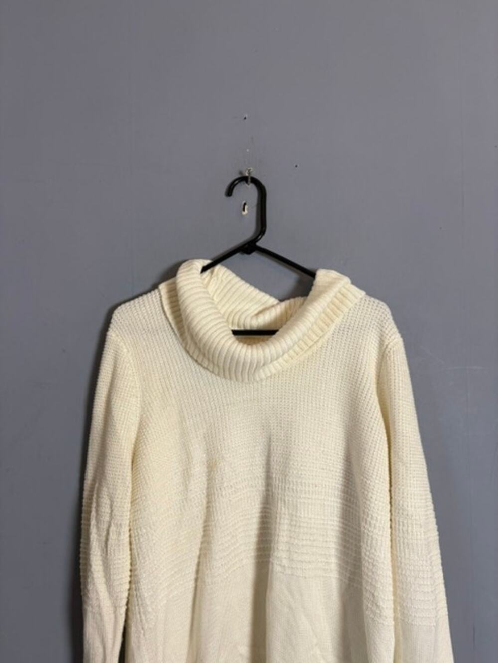Calvin Klein Womens Ivory Cowl Neck Tunic Sweater Size Large